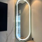 Espelho Oval 170x70 Com Led Jateado - Preto Matte