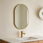 Espelho para Banheiro Oval Moldura Dourado Fosco 58x90cm Borda Fina Darabas Agardi
