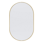 Espelho para Banheiro Oval Moldura Dourado Fosco 58x90cm Borda Fina Darabas Agardi