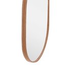 Espelho Oval 60x40cm Moldura Em Couro Yescasa