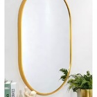 Espelho Oval 70x50cm Com Moldura Alumínio Dourado