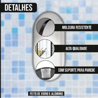 Espelho Oval 70x50cm Com Moldura Alumínio Preto