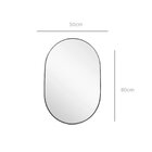 Espelho Oval 80x50cm Moldura Em Couro Yescasa