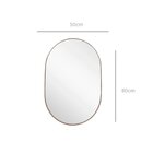 Espelho Oval 80x50cm Moldura Em Couro Yescasa