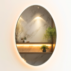 Espelho Oval 80x60 Led Orgânico Decorativo Banheiro Sala Mode