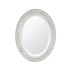 Espelho Oval Bisotê Branco Provençal Grande