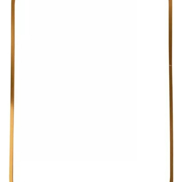 Espelho Oval Com Moldura Alumínio Dourada 100x30cm