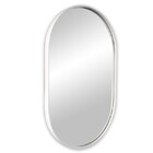 Espelho Oval Com Moldura Branca 80x50cm