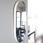 Espelho Oval Com Moldura Branca 80x50cm