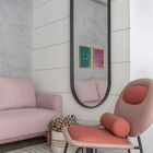 Espelho Oval Com Moldura Em Metal 150 X 50 Cm - Cores - Preto