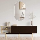 Espelho Oval Com Moldura Prata 80x50cm