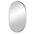 Espelho Oval Com Moldura Prata 80x50cm