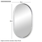 Espelho Oval Com Moldura Prata 80x50cm