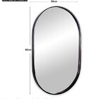 Espelho Oval Com Moldura Preta 80x50cm