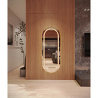 Espelho Oval Corpo Inteiro 170cm X 70cm Polido Led Jateado Lu