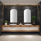 Espelho Oval Decorativo Base Reta Com Moldura 60x120cm Decore