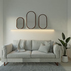 Espelho Oval Decorativo Para Hall 75x40cm -  Imbuia