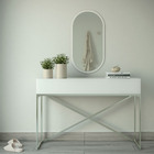 Espelho Oval Decorativo Para Hall 75x40cm - Branco