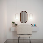 Espelho Oval Decorativo Para Quarto 60x35cm -  Imbuia