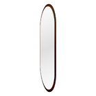 Espelho Oval Decorativo Para Sala 90x45cm -  Imbuia