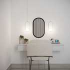 Espelho Oval Decorativo Para Sala 90x45cm -  Preto