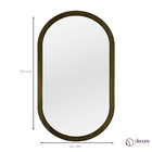 Espelho Oval Decorativo Para Sala 90x45cm -  Tabaco