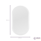 Espelho Oval Decorativo Para Sala 90x45cm - Branco