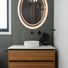 Espelho Oval Iluminado Jateado Led 80cm Luxo Tecla Touch