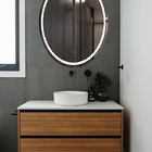 Espelho Oval Iluminado Jateado Led 80cm Luxo Tecla Touch