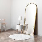 Espelho Oval Janela Base Reta Com Moldura 60x230cm Decore Pro