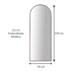 Espelho Oval Janela Base Reta Com Moldura 60x230cm Decore Pro