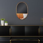 Espelho Oval Londres 50x40cm Com Borda Dourada