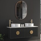 Espelho Oval Londres 80x50cm Com Borda Mdf Cru