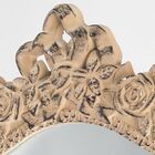 Espelho Oval Moldura Madeira Entalhada