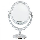Espelho Oval Prateado Dupla Face 24x16cm