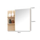 Espelho Para Banheiro 1 Porta 3 Prateleiras Jazz  Faia/branco