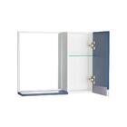 Espelho Para Banheiro Com Armário Azul Puxador Metal