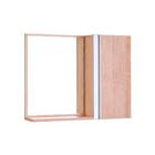 Espelho Para Banheiro Com Armário Carvalho Barra Vertical