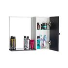 Espelho Para Banheiro Com Armário Cor Preto E Branco