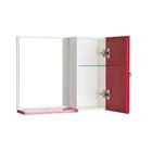 Espelho Para Banheiro Com Armário Cor Vermelho E Branco