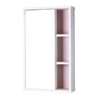 Espelho Para Banheiro Com Armário Milano Branco E Rosa Claro