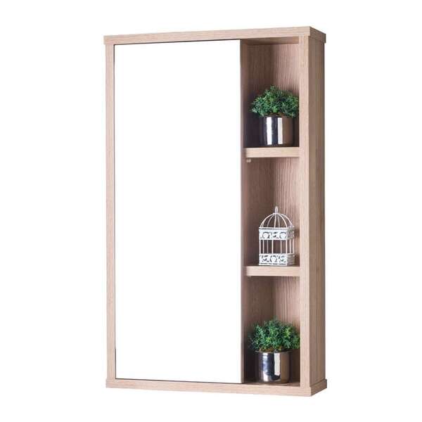 Espelho Para Banheiro Com Armário Milano Carvalho