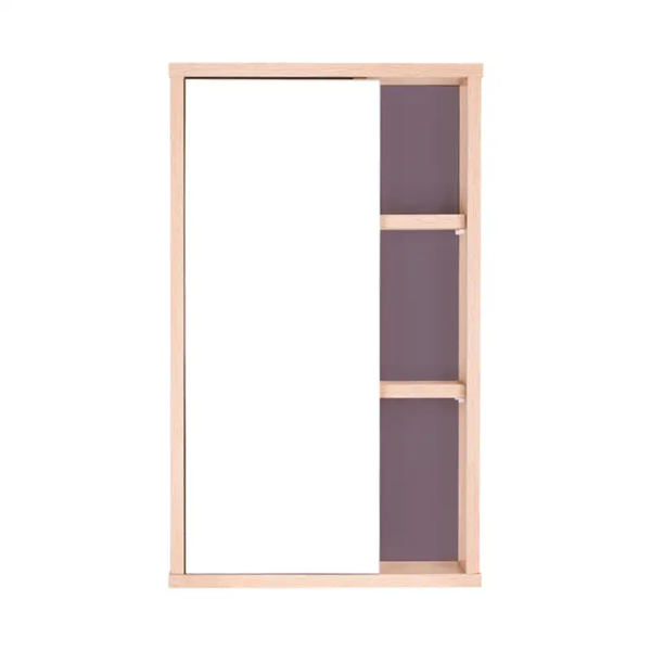 Espelho Para Banheiro Com Armário Milano Carvalho E Cinza Cla