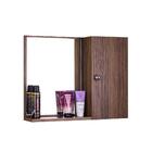 Espelho Para Banheiro Com Armário Nogal