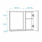 Espelho Para Banheiro Com Armário Nogal Barra Vertical