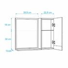 Espelho Para Banheiro Com Armário Preto E Branco Puxador Metal