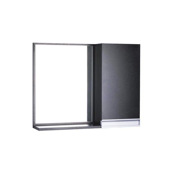 Espelho Para Banheiro Com Armário Preto Puxador Metal