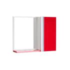 Espelho Para Banheiro Com Armário Vermelho Barra Vertical