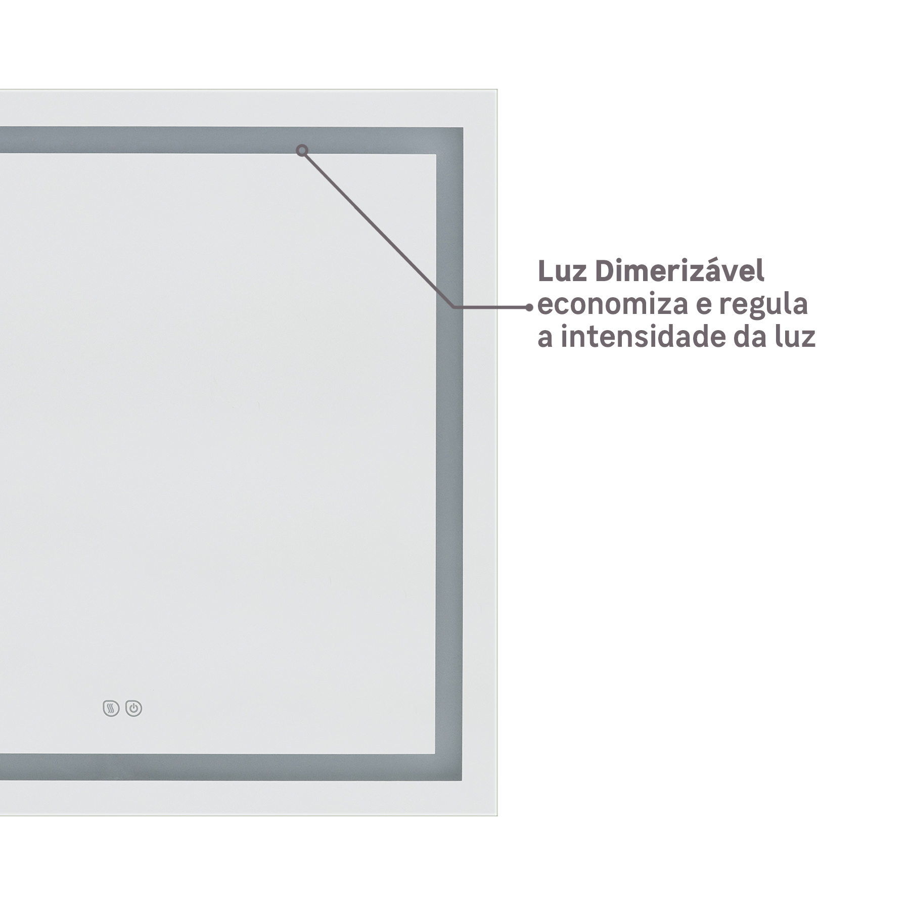 Espelho para Banheiro com LED Quadrado Narcissus