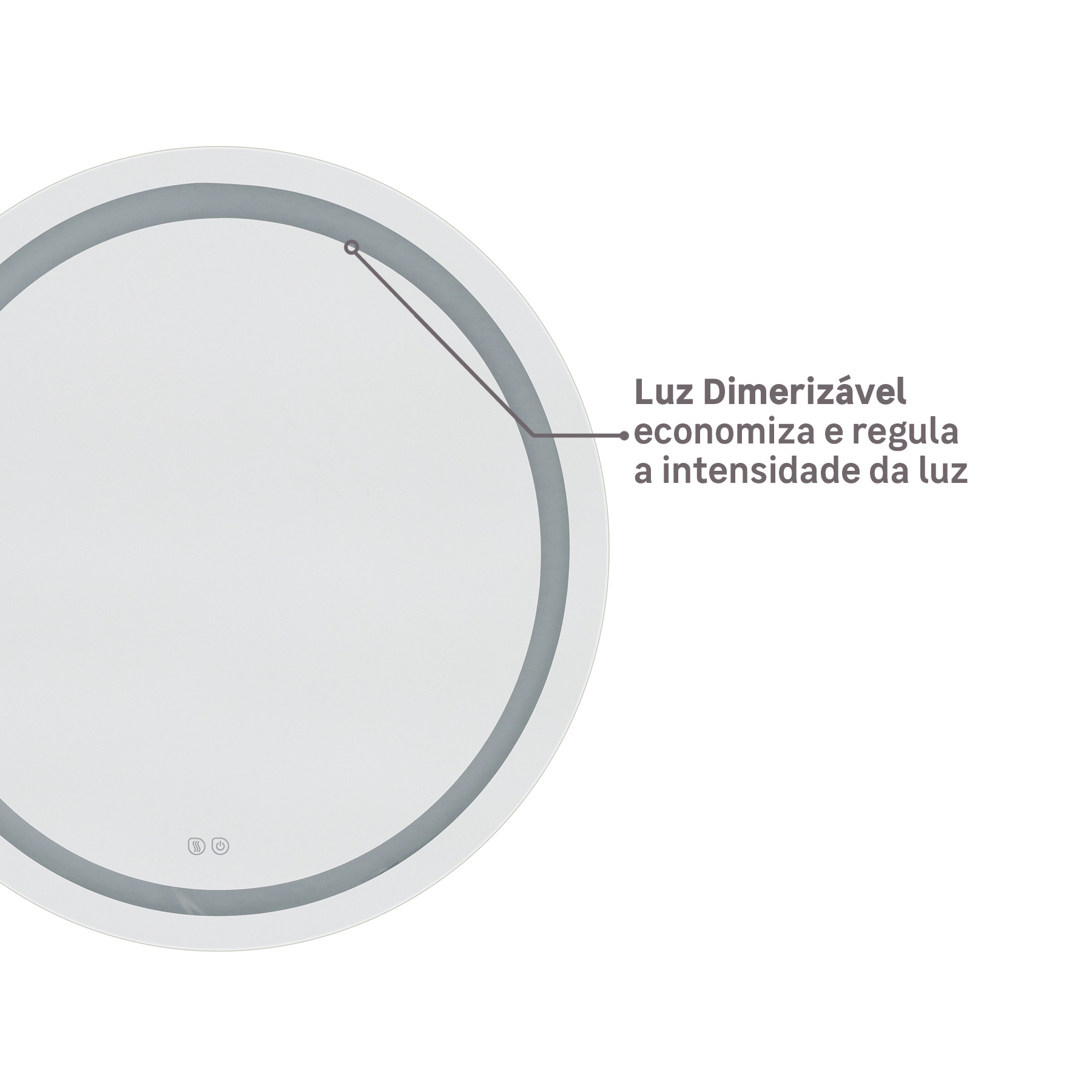 Espelho para Banheiro com LED Redondo Camellia